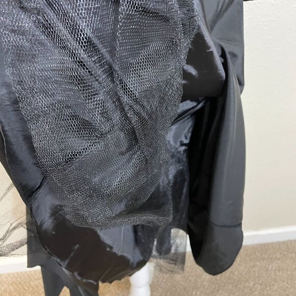 Jessica Howard Jersey Taffeta Dress Size 6 Portrait Collar Ruched A Line Midi - Picture 8 of 10